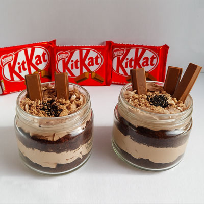 "Kitkat Chocolate Fresh Cream Cake Jar Set of 2 - Click here to View more details about this Product